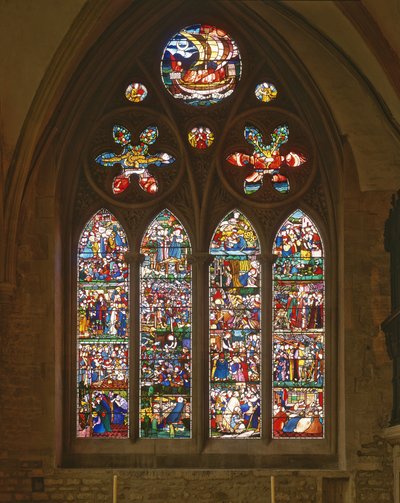 The Death of St. Frideswide, East Window of the Latin Chapel, 1859 by Edward Burne Jones